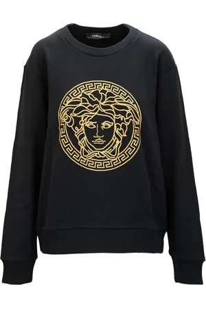 VERSACE Sweathshirts & Hoodies, Dame, Sort, M, Uld, Stilfuld Kvinders Pullover Sweatshirt