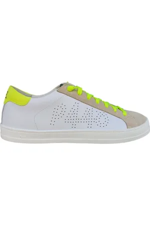 P448 Sko, Herre, Hvid, 43 EU, Hvid sneaker Jack med gul hæl