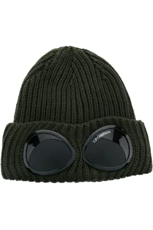 C.P. Company Tilbehør, unisex, Grøn, ONE SIZE, Uld, Merino Wool Goggle Beanie Hat