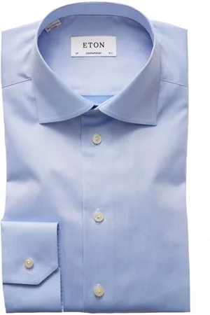Eton Skjorte, Herre, Blå, 5XL, Bomuld, Contemporary Fit Blå Skjorte