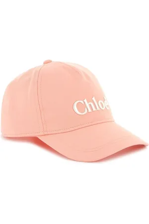 Chloé Tilbehør, Dame, Lyserød, M, Bomuld, Bomuldsbroderet Logo Hat