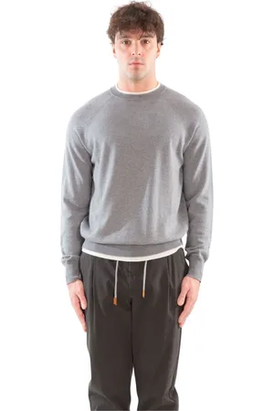 ELEVENTY Strik, Herre, Grå, M, Contrast Ribs Sweater