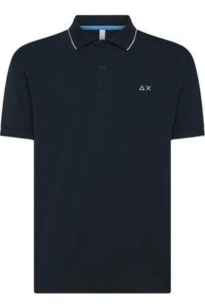 sun68 Top, Herre, Blå, M, Bomuld, Blå Polo med Krave Detalje