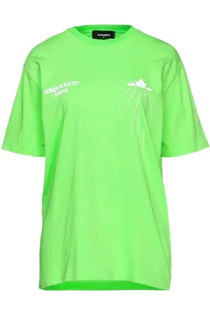 Dsquared2 Top, Herre, Grøn, M, Bomuld, Logo Bomulds T-shirt Kortærmet