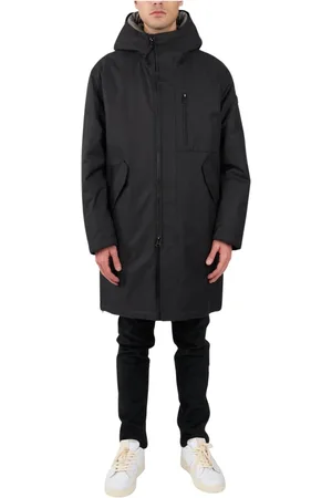 Duno Frakke, Herre, Sort, 2XL, Uld, Parka med aftagelig hætte