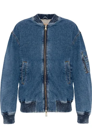 Diesel Jakke, Herre, Blå, S, Denim, D-Weltik Denim Bomber Jakke