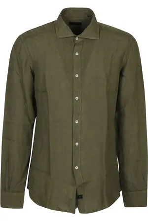 FAY Skjorte, Herre, Grøn, 2XL, Kiwi Scuro Langærmet Skjorte