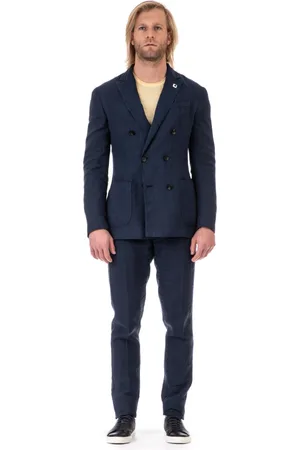 LARDINI Jakkesæt, Herre, Blå, L, Double-Breasted Suit Set