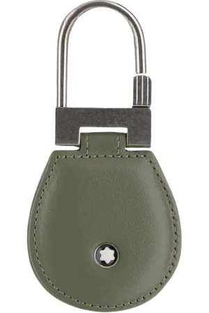 Montblanc Tilbehør, Herre, Grøn, ONE SIZE, Læder, Læder nøgleholder med logo detalje