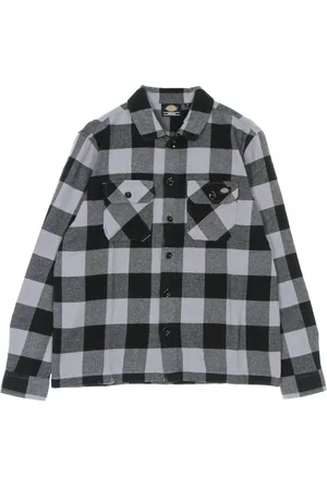 Dickies Bluser & Skjorter, Dame, Flerfarvet, S, Bomuld, Lilla Grå Flannel Langærmet Skjorte