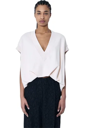 DRIES VAN NOTEN Top, Dame, , M, Bomuld, Bomuld V-hals Sweatshirt Vest