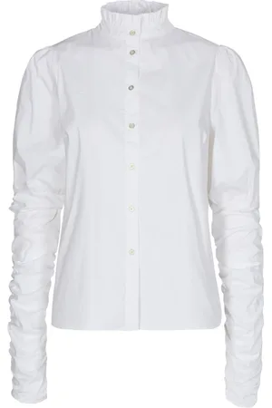 Co`Couture Bluser & Skjorter, Dame, Hvid, XS, Bomuld, Elegant Poplin Puff Skjorte Bluse