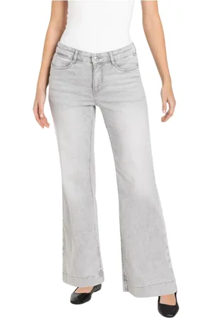 Mac Jeans, Dame, Grå, XS, Denim, Wide Leg Denim Bukser
