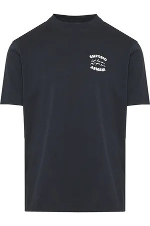 Emporio Armani Top, Herre, Blå, 2XL, Bomuld, Bomulds T-shirt Klassisk Design