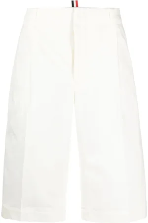 Thom Browne Shorts, Herre, Hvid, L, Bomuld, Hvide Cotton Weaving Serge Shorts