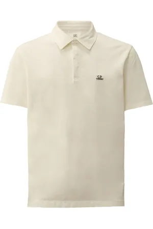 C.P. Company Top, Herre, Hvid, L, Bomuld, Hvid Polo Skjorte Stræk Bomuld Pique