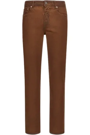Roberto Cavalli Jeans, Herre, Brun, W29, Bomuld, Brunne Straight Jeans Made in Italy