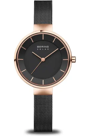 Bering Tilbehør, Dame, Sort, ONE SIZE, Uld, Solar Slim Design Milanaise Ur