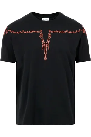 MARCELO BURLON Top, Herre, Sort, L, Bomuld, Contrasting Wings Bomulds T-shirts og Poloshirts