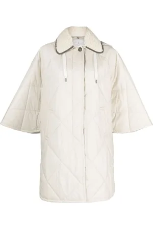 Brunello Cucinelli Frakke, Dame, Hvid, XS, Uld, Stilfuld Parka