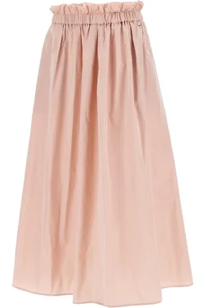 HERNO Nederdel, Dame, Lyserød, M, Polyester, Flared Midi Nederdel Vandafvisende Stof