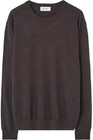 Les Deux Strik, Herre, Brun, XL, Jersey Sweater med Mini Logo