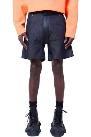 WALTER VAN BEIRENDONCK Shorts, Herre, Blå, L, Denim, Præget denim shorts med logo broderi