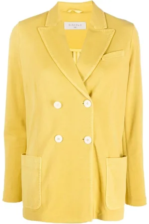 Circolo Jakke, Dame, Gul, L, Bomuld, Double-breasted Blazer