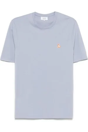Maison Kitsuné Top, Herre, Blå, XL, Bomuld, Clear Crew Neck T-Shirt