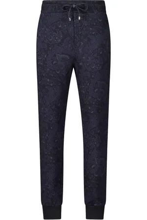 Etro Bukser, Herre, Blå, XL, Paisley Mønster Joggingbukser