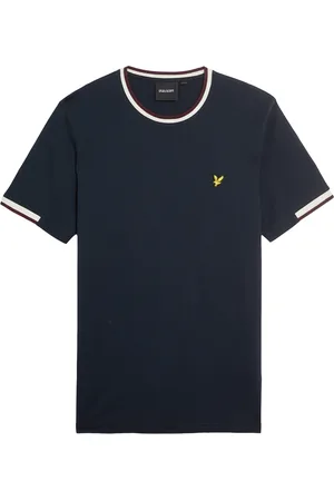 Lyle & Scott Top, Herre, Blå, M, Bomuld, Half Tipped T-shirt