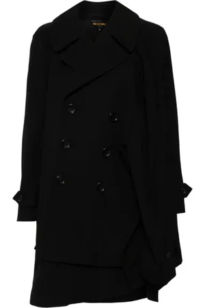 Comme des Garçons Frakke, Dame, Sort, S, Uld, Double-Breasted Uldfrakke