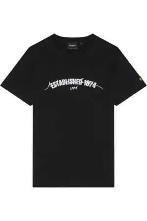 Lyle & Scott Top, Herre, Sort, L, Bomuld, Established 1874 Grafik T-shirt