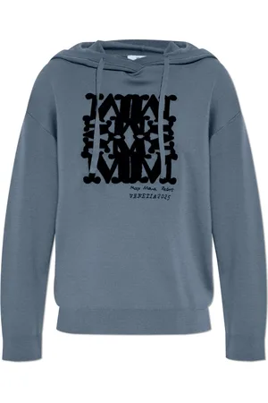 Max Mara Sweathshirts & Hoodies, Dame, Blå, XS, Uld, Uldhættetrøje Sfinge