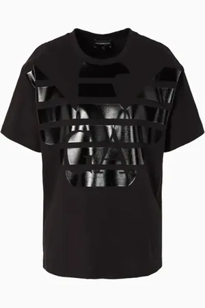 Emporio Armani Top, Herre, Sort, M, Bomuld, Sort T-shirt