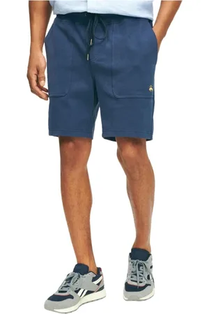 Brooks Brothers Shorts, Herre, Blå, S, Suede, Stretch Sueded Cotton Jersey Sweat Shorts