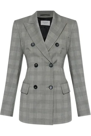 Sportmax Jakke, Dame, Grå, XS, Uld, Double-breasted blazer ‘Astro’