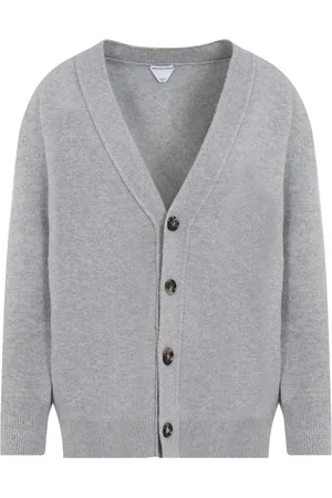 Bottega Veneta Strik, Dame, Grå, XS, Cashmere, Lysegrå Cashmere Cardigan