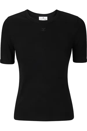 Courrèges Top, Dame, Sort, M, Bomuld, Heritage Crewneck T-shirt