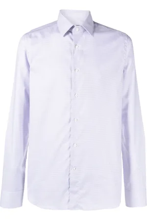CANALI Skjorte, Herre, Lilla, 4XL, Bomuld, Printed Shirt