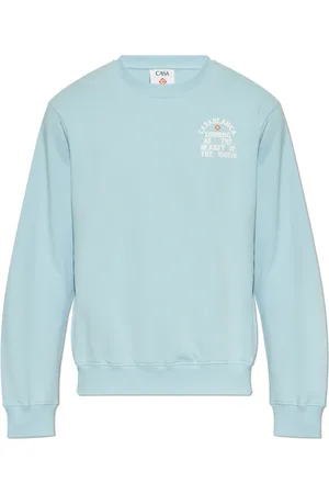 Casablanca Sweathshirts & Hoodies, Herre, Blå, XL, Bomuld, Printed Sweatshirt