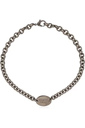Dsquared2 Tilbehør, Herre, Grå, ONE SIZE, Logo Tag Kædehalskæde