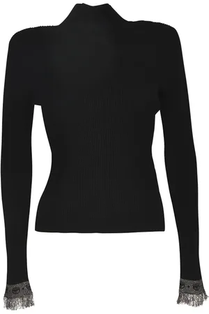Chiara Ferragni Strik, Dame, Sort, L, Turtleneck Sweater