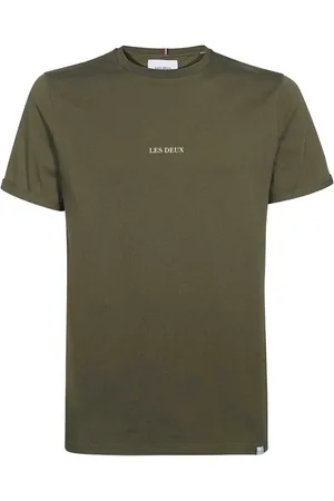 Les Deux Top, Herre, Grøn, S, Bomuld, Ribstrikket T-shirt