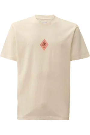 C.P. Company Top, Herre, Hvid, XL, Bomuld, Sailor Logo T-shirt med ribstrikket rund hals