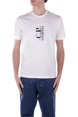C.P. Company Top, Herre, Hvid, L, Bomuld, Logo Front T-shirt