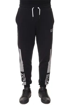 EA7 Bukser, Herre, Sort, 2XL, Bomuld, Stretch Waist Overalls med Logo