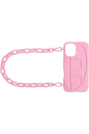 Diesel Tilbehør, unisex, Lyserød, ONE SIZE, Oval D Chain Case Fw24 til iPhone 16