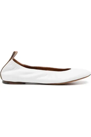 Lanvin Sko, Dame, Hvid, 36 EU, Læder, Ballerinasko