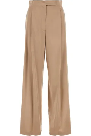 Max Mara Bukser, Dame, Lyserød, M, Satin, Antik silkesatin Fiesta wide-leg bukser